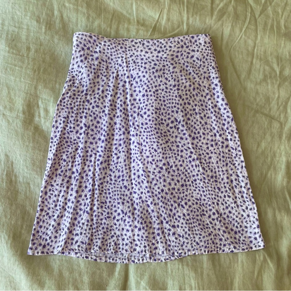 white patterned skirt